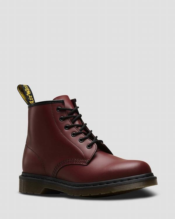 Dr Martens Dámské Kotníkové Boty 101 Smooth Červené, CZ-674123